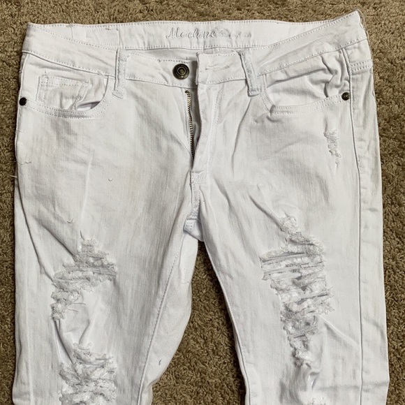 White Distressed Skinny Jeans - Picture 2 of 3